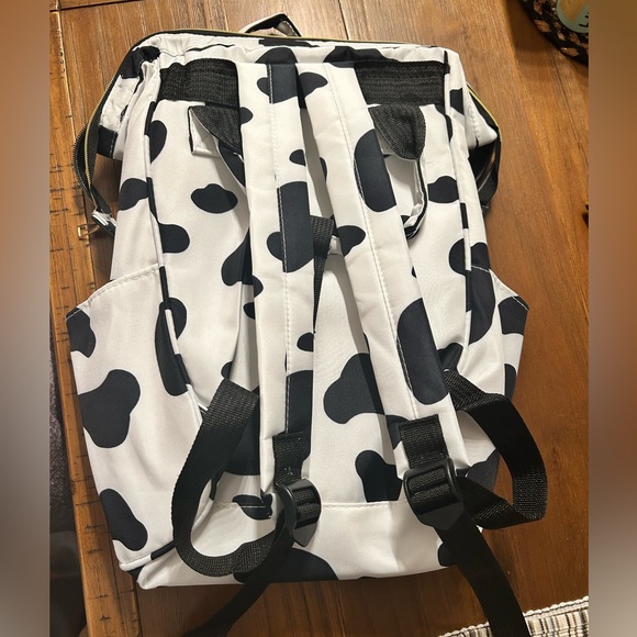 NWOT Cow Print Diaper Backpack Bag - Picture 4 of 4